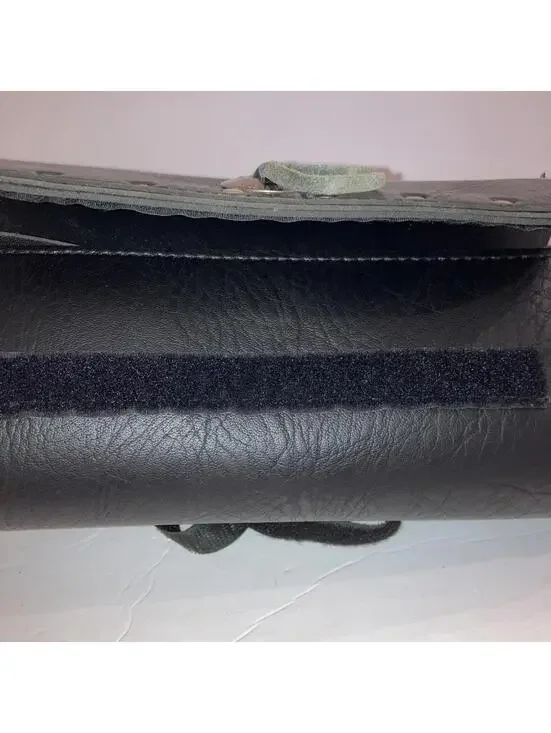 VTG All American Rider Black Leather Motorcycle Tool Roll Fork Bag Saddlebag USA - Picture 9 of 9